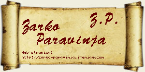 Žarko Paravinja vizit kartica